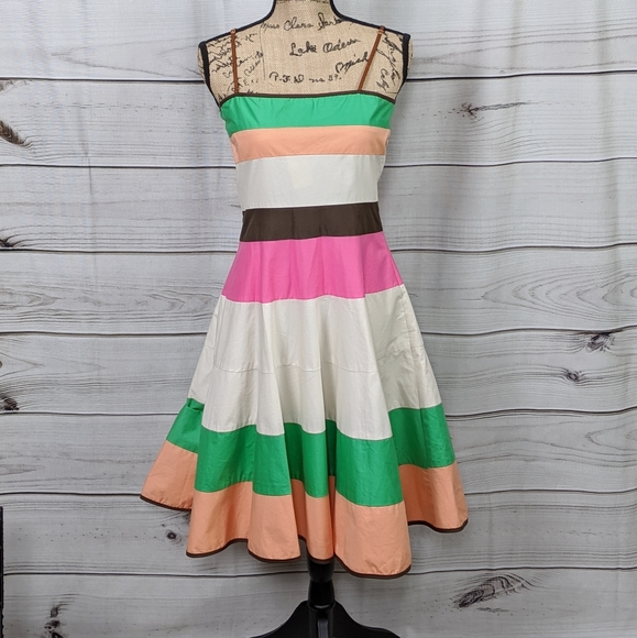 NWT HAPPY WOMAN Multicolor Wide Stripe Dress - Picture 4 of 12